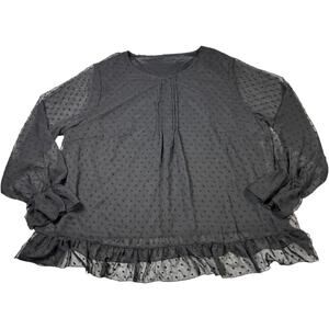 Black Ruffle Blouse Women's 3XL Goth Alternative Boho Fairy Cottage Forest Chic